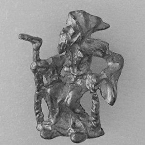 Pewter Wizard, Sitting, with Staff. Very detailed